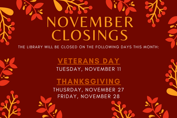 November Holiday Closings